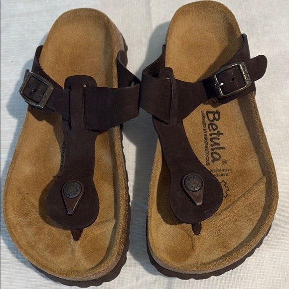 Birkenstock Betula gizeh brown Leather Sandals - Picture 6 of 7